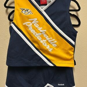 Reebok Kids Nashville Predators Jersey - Navy and Gold Cheer set (top & skirt)